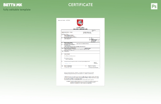 модерен стил Литванија од витално значење евиденција за смртен шаблон Word и PDF